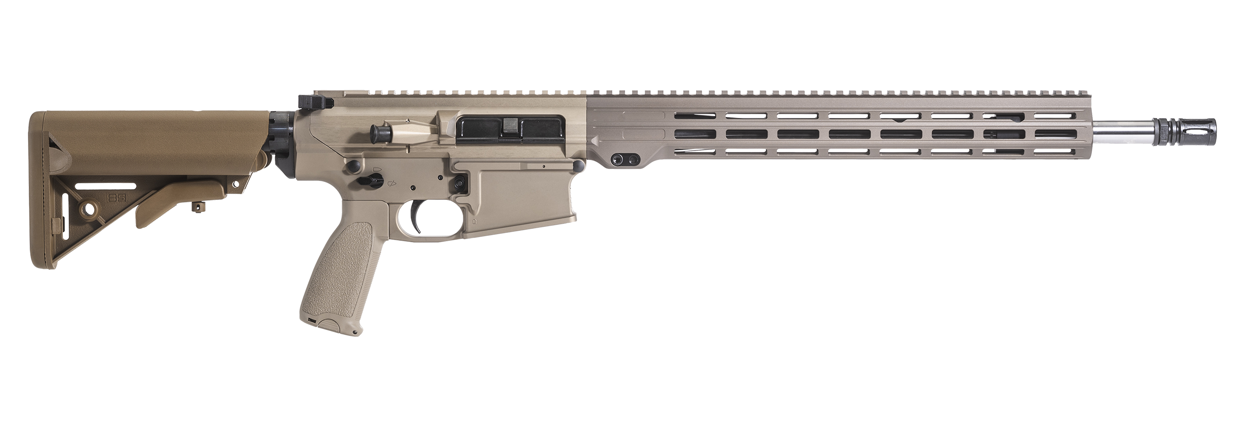 Maxim Defense MD:11 18in Stainless Steel Barrel in Arid. Right facing.