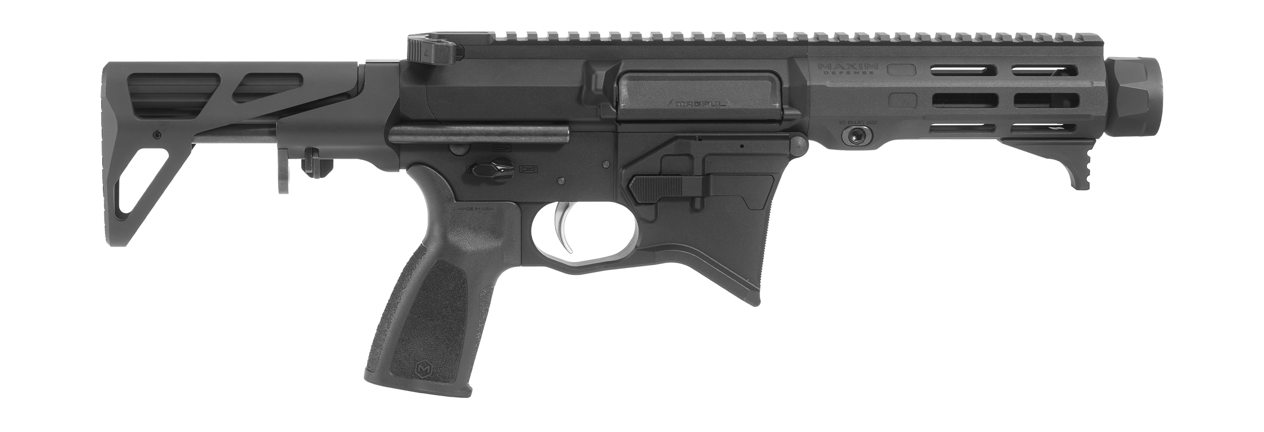 Maxim MD:9 CQB 905 SBR in Black. Right facing.