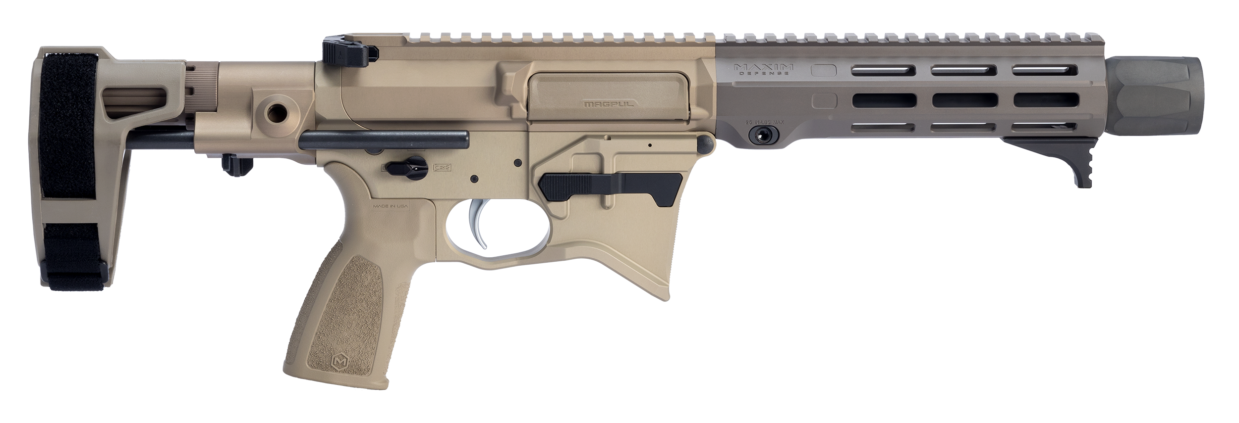 Maxim MD:9-CQB 908 Pistol Firearm in the color Arid