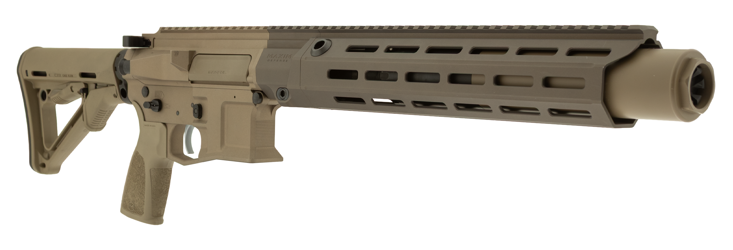Maxim SDX RFLX SBR CTR Firearm in Color Arid - Angle View
