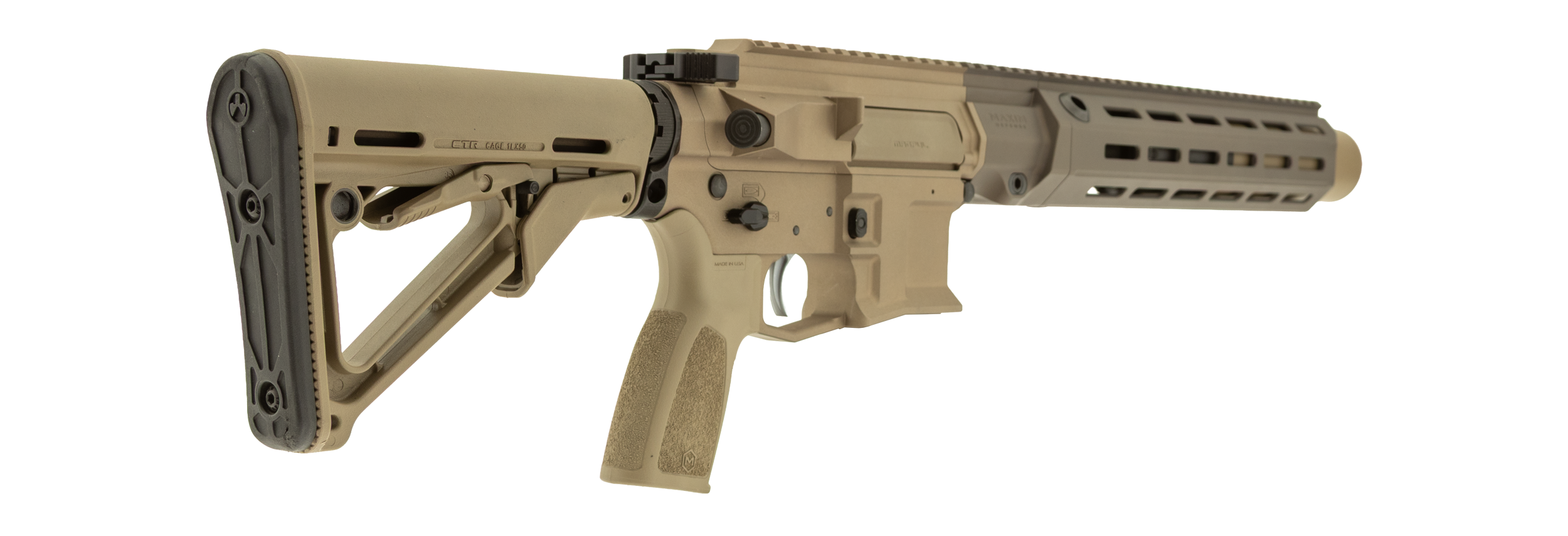 Maxim SDX RFLX SBR CTR Firearm in Color Arid - Angle View