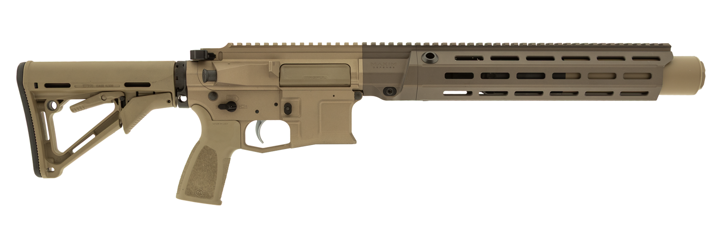 Maxim SDX RFLX SBR CTR Firearm in Color Arid - Side View